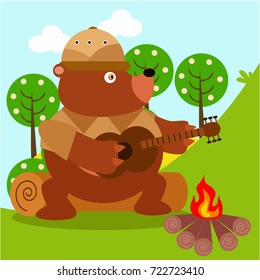 Animal safari series. Cute animal in exploration adventure series for kids. 