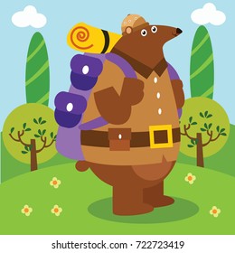 Animal safari series. Cute animal in exploration adventure series for kids. 