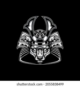Animal Samurai Helmet Mascot Design