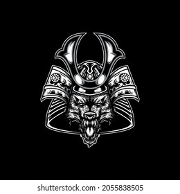 Animal Samurai Helmet Mascot Design