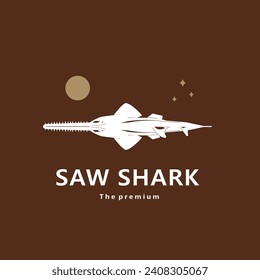 animal saw shark natural logo vector icon silhouette retro hipster