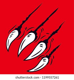 Animal scratch claw, vector