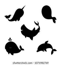 Animal sea silhouette vector