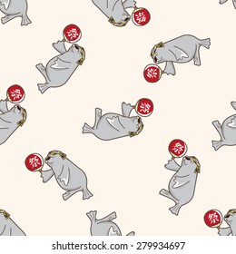 animal seadog summer cartoon , cartoon seamless pattern background