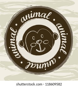 animal seal over grunge background. vector illustration