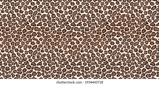 Animal seamless background. Leopard print. Vector wallpaper.