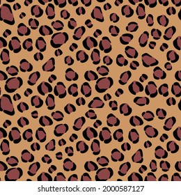 Animal seamless leopard pattern. Vector cartoon illustration.