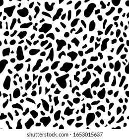 Animal seamless pattern. Black and white wild nature design. Leopard print. Vector illustration fashion concept. Exotic endless background. Easy to change color.