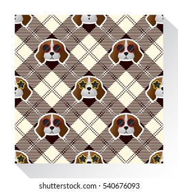 Animal seamless pattern collection with beagle dog , vector , illustration