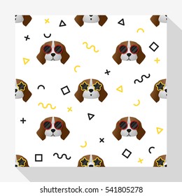 Animal seamless pattern collection with beagle dog , vector , illustration