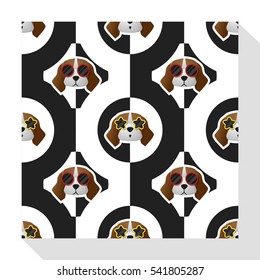 Animal seamless pattern collection with beagle dog , vector , illustration