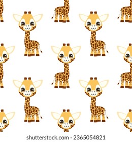Animal seamless pattern with cute giraffe