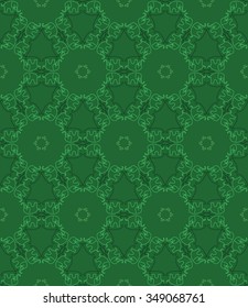 Animal seamless pattern of elephant silhouettes and Indian ornament.