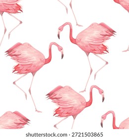 Patrón animal sin fisuras con flamenco. Ilustración vectorial. 