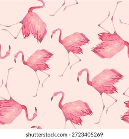 Patrón animal sin fisuras con flamenco. Ilustración vectorial. 