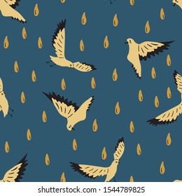 animal seamless pattern with hand drawn pigeon. Creative animal texture for fabric, wrapping, textile, wallpaper, apparel. Vector illustration