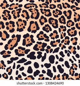 Animal seamless pattern. Jaguar skin print. Vector wallpaper.
