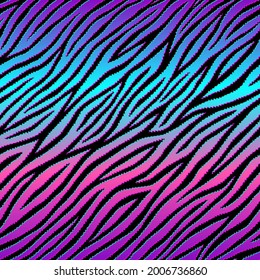Animal seamless pattern. Repeated patterns. Neon print. Abstract fun background. Texture fashion style. Zebra or tiger skin lines. Trendy graphic. Modern stylish design for prints. Vector illustration