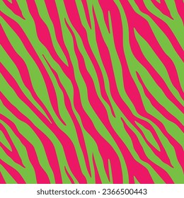 Animal seamless pattern. Repeated patterns. Neon print. Abstract fun background. Texture fashion style. Zebra or tiger skin lines. Trendy graphic. Modern stylish design for prints. Vector illustration