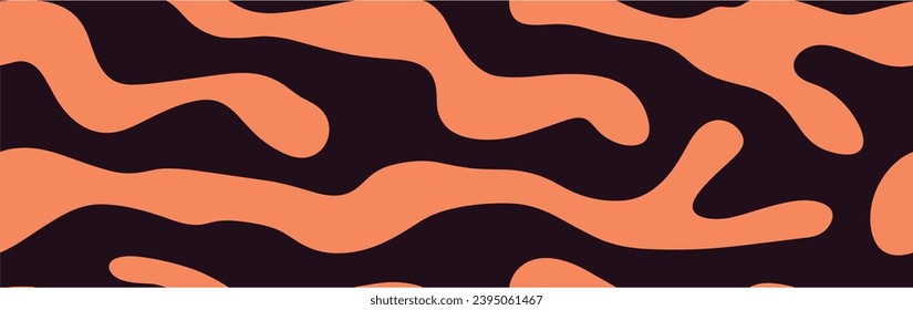 Tiernahtloses Muster. Retro abstrakte Vorlage für geometrische Elemente. Tiger Skin Camo Hintergrundbild.