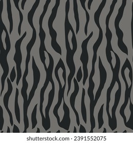 Animal seamless pattern striped mammals fur skin camouflage texture. printable background exotic