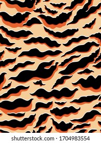 Animal seamless pattern. Tiger fur.Safari background. Vector illustration.