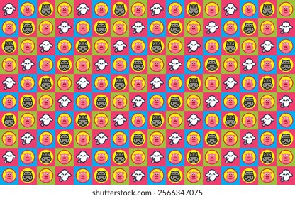 Animal Seamless Pattern Wrapping Paper design