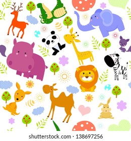 animal seamless wallpaper - Shutterstock ID 138697256