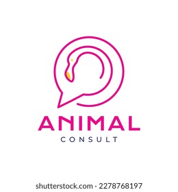 animal secure flamingo consulting talk modern minimal logo design vector