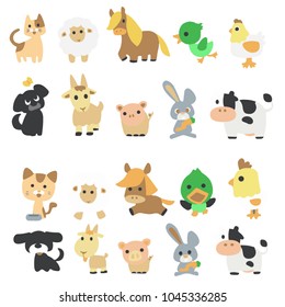 Animal set. Animal character, mascot illustration