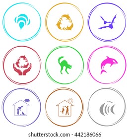 Animal set. Internet button. Vector icons.