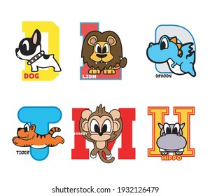 Animal set Pictures vector illustration for your T shirt or your Design