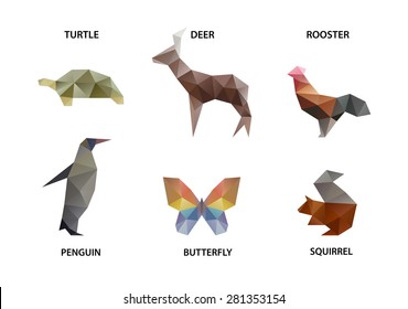 animal set of polygons