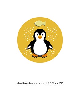 Tiersatz. Portrait in flachem Graph | Pinguin