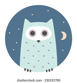 Animal set. Portrait in flat graphics | Owl