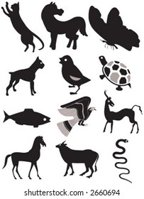 animal set, vector