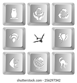 Animal set. Vector set computer keys.