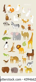 ilustración vectorial de animales silvestres en la jungla