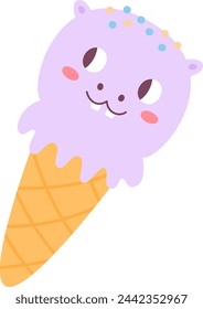 Ilustración vectorial de helado de forma animal