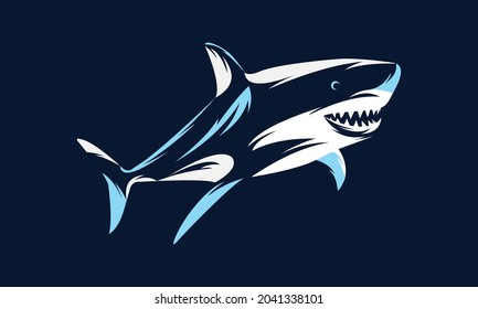 Diseño de vectores de peces de tiburón animal