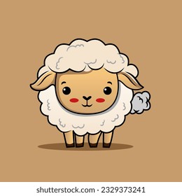 Animal sheep cartoon character design. Suitable for Ramadan, Eid al fitr and Eid al Adha decoration.