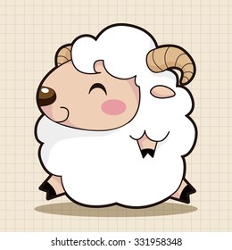 animal sheep cartoon theme elements
