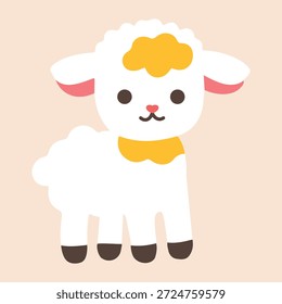 Elemento de ícone plano de ovelha animal.  Cartaz, cartão, scrapbooking , autocolantes. Estilo plano. Ilustração do vetor Eps10