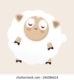 Animal sheep flat icon elements, eps10
