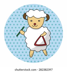 animal sheep playing instrument cartoon theme elements
