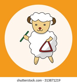 animal sheep playing instrument cartoon theme elements