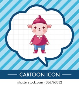 animal sheep winter cartoon theme elements