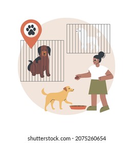 Animal Shelter Abstract Concept Vector Illustration. Animal Rescues, Pet Adoption Process, Pick A Friend, Saving From Abuse, Donation, Shelter Service, Volunteer Organization Abstract Metaphor.