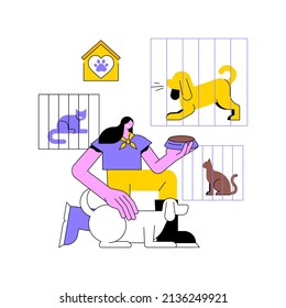 Animal Shelter Abstract Concept Vector Illustration. Animal Rescues, Pet Adoption Process, Pick A Friend, Saving From Abuse, Donation, Shelter Service, Volunteer Organization Abstract Metaphor.