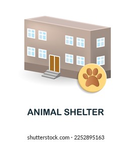 Animal Shelter icon. 3d illustration from home pets collection. Creative Animal Shelter 3d icon for web design, templates, infographics and more